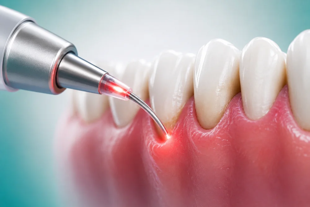 Tratamiento de encías con láser dental — sin dolor y sin bisturí