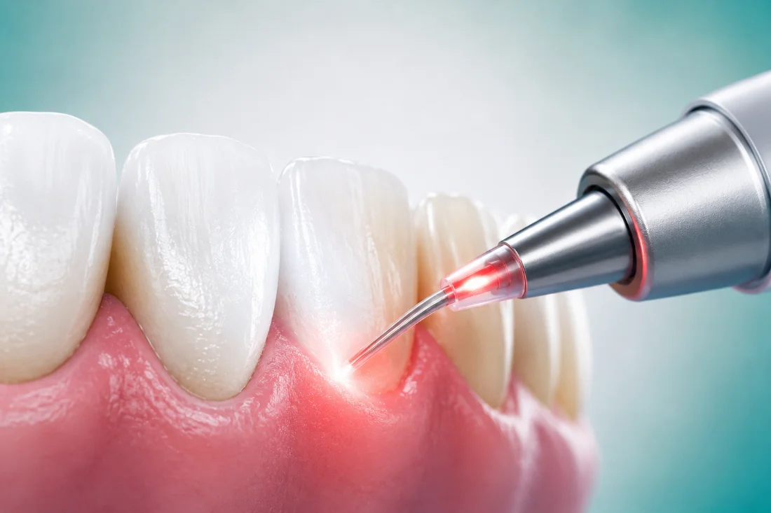 Tratamiento de encías con láser dental — sin dolor y sin bisturí